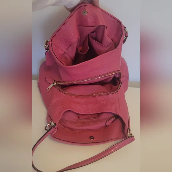 Coach Pink Ruby Leather Phoebe Shoulder Bag - Picture 4 of 15